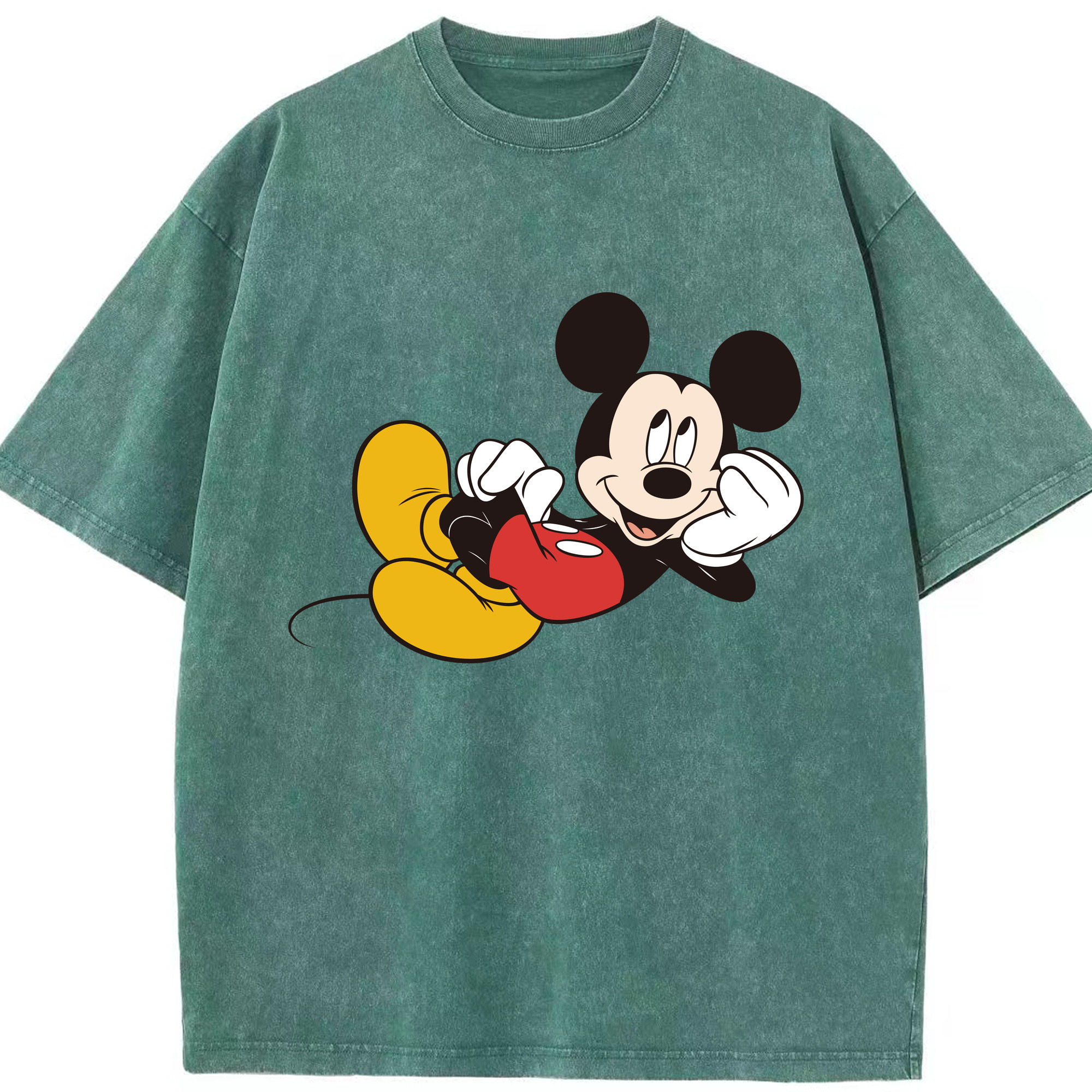 （画像用） ミッキーマウス Mickey Mouse 綿100% ヴィンテージ風 半袖Tシャツ（フロントプリント）